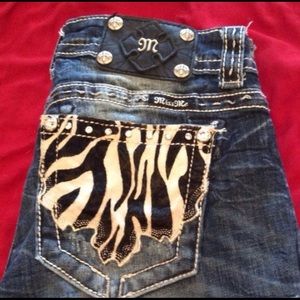💕🛍💕 RARE Zebra cowhide Miss Me boot cut